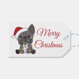 Vrachtwagen voor winterdieren in de kerstwinter me cadeaulabel
