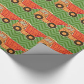 Vrachtwagen voor zware apparatuur cadeaupapier (Hoek)