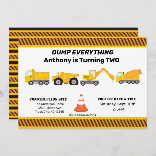 Vrachtwagen, Vrachtwagens & meer Vrachtwagens Kind Kaart (Voorkant / Achterkant)