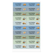 Vrachtwagen Waterdichte School Naam Label Stickers