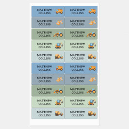 Vrachtwagen Waterdichte School Naam Label Stickers