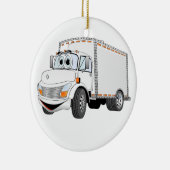 Vrachtwagen — witte Cartoon Keramisch Ornament (Rechts)