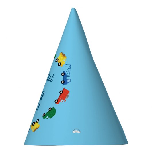 Vrachtwagenauto's Eerste verjaardag van het thema Feesthoedjes (Rechts)