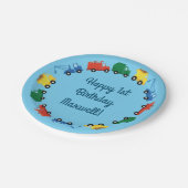 Vrachtwagenauto's Eerste verjaardag van het thema Papieren Bordje (Gekanteld)