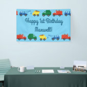 Vrachtwagenauto's Eerste verjaardag van het thema Spandoek (Beurs)