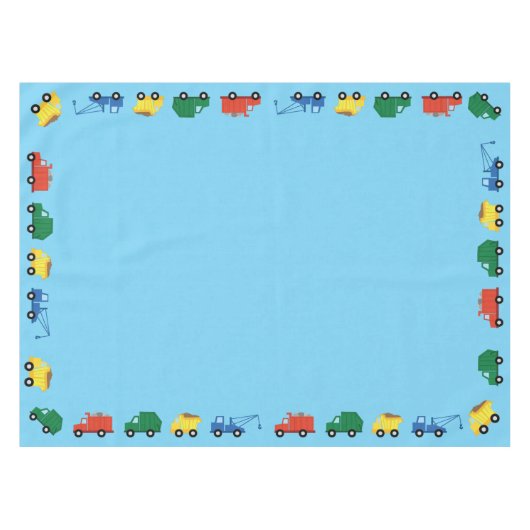 Vrachtwagenauto's Eerste verjaardag van het thema Tafelkleed (Voorkant (Horizontaal))