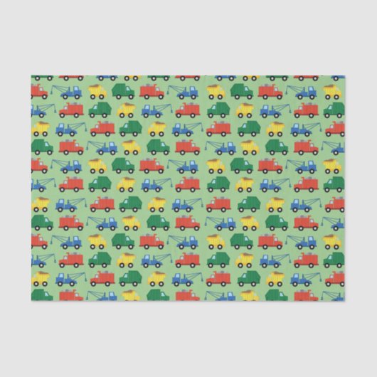 Vrachtwagenauto's Eerste verjaardag van het thema Tissuepapier (Voorkant)