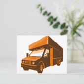 vrachtwagenbestelwagen retro briefkaart (Staand voorkant)