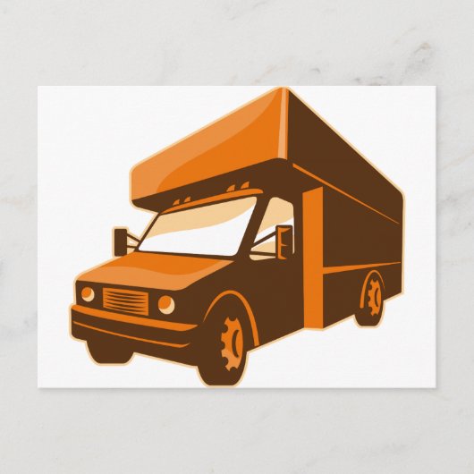 vrachtwagenbestelwagen retro briefkaart (Voorkant)