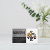 Vrachtwagenbezorger Visitekaartje (Staand voorkant)