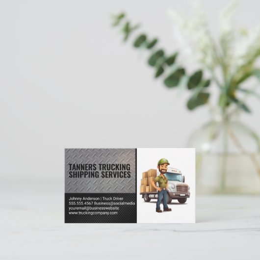 Vrachtwagenbezorger Visitekaartje (Staand voorkant)