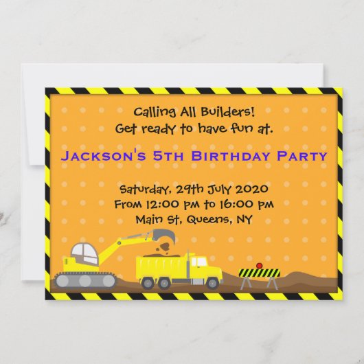 Vrachtwagenbouw - uitnodiging op zaterdag (Voorkant)