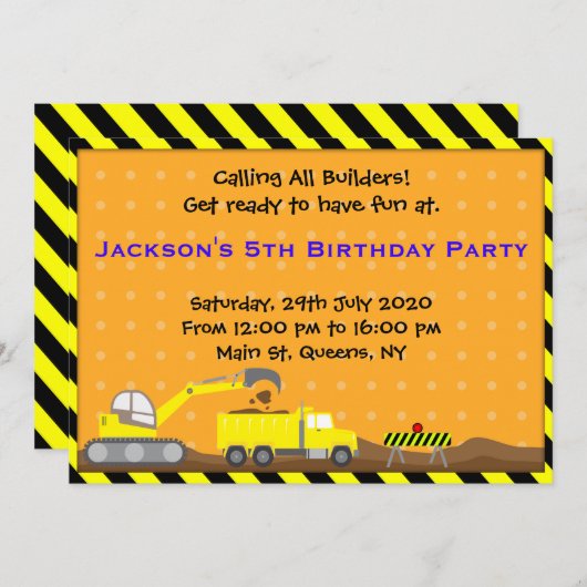 Vrachtwagenbouw - uitnodiging op zaterdag (Voorkant / Achterkant)