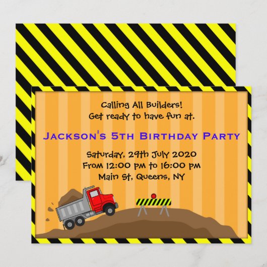 Vrachtwagenbouw - uitnodiging op zaterdag (Voorkant / Achterkant)