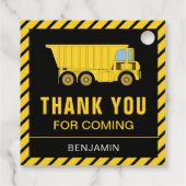 Vrachtwagenbouw Verjaardagsfeest Bedankjes Labels (Achterkant)