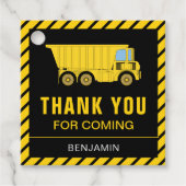 Vrachtwagenbouw Verjaardagsfeest Bedankjes Labels (Voorkant)