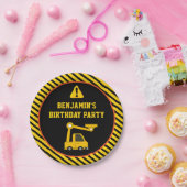 Vrachtwagenbouw Verjaardagsfeest Papieren Bordje (Feest)