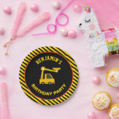 Vrachtwagenbouw Verjaardagsfeest Papieren Bordje (Feest)