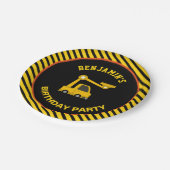 Vrachtwagenbouw Verjaardagsfeest Papieren Bordje (Gekanteld)