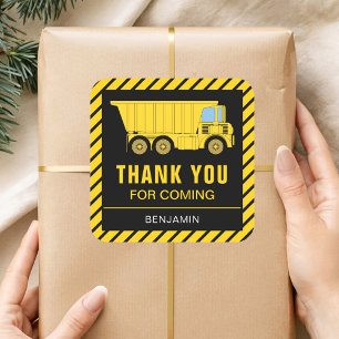 Vrachtwagenbouw Verjaardagsfeestgunst Sticker