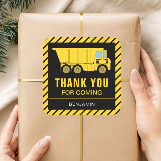 Vrachtwagenbouw Verjaardagsfeestgunst Sticker