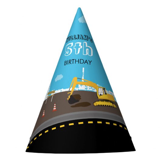 Vrachtwagenbouw voor graafmachines feesthoedjes (Voorkant)