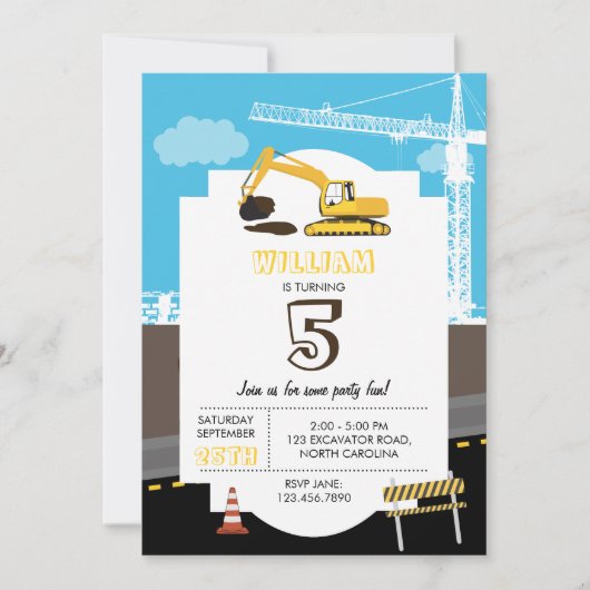 Vrachtwagenbouw voor graafmachines kaart (Voorkant)