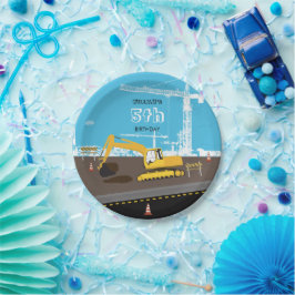 Vrachtwagenbouw voor graafmachines papieren bordje