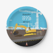 Vrachtwagenbouw voor graafmachines papieren bordje (Voorkant)