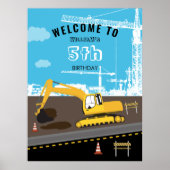 Vrachtwagenbouw voor graafmachines poster (Voorkant)