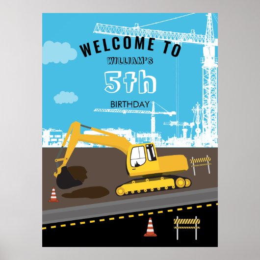 Vrachtwagenbouw voor graafmachines poster (Voorkant)