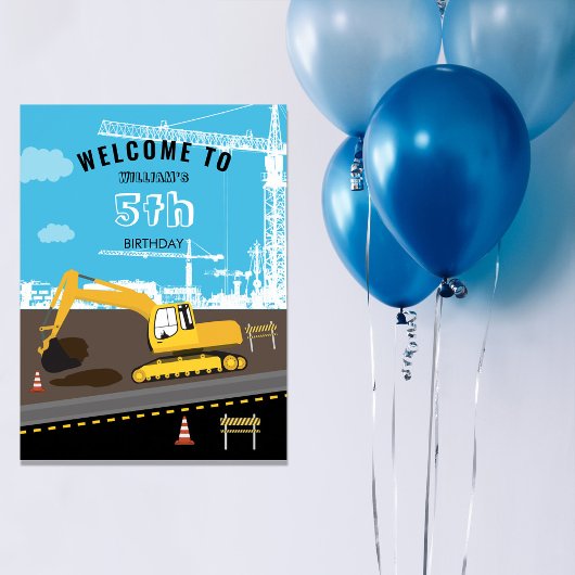 Vrachtwagenbouw voor graafmachines poster