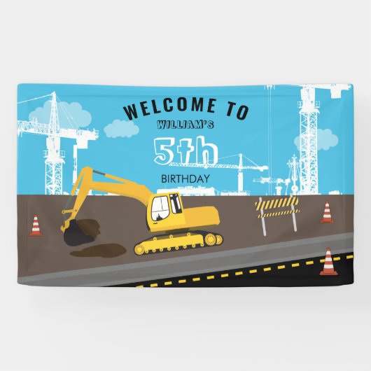 Vrachtwagenbouw voor graafmachines spandoek (Horizontaal)