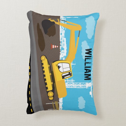 Vrachtwagenbouwplaats voor graafmachines accent kussen (Achterkant (Verticaal))