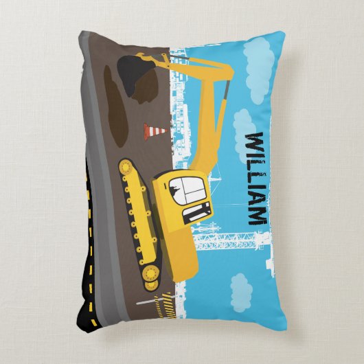 Vrachtwagenbouwplaats voor graafmachines accent kussen (Voorkant(Verticaal))