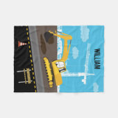 Vrachtwagenbouwplaats voor graafmachines fleece deken (Voorkant (Horizontaal))