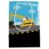 Vrachtwagenbouwplaats voor graafmachines medium cadeauzakje (Voorkant)