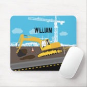 Vrachtwagenbouwplaats voor graafmachines muismat (Met muis)