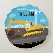 Vrachtwagenbouwplaats voor graafmachines rond kussen (Achterkant)