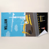 Vrachtwagenbouwplaats voor graafmachines strandlaken (Voorkant)