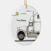 Vrachtwagenchauffeur, 18 Wheeler - Mannelijk Keramisch Ornament (Rechts)