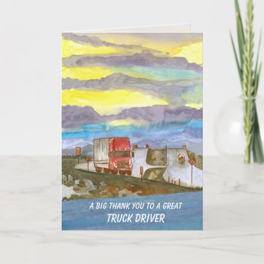 Vrachtwagenchauffeur Bedankt Trucker Waardering Kaart (Voorkant)