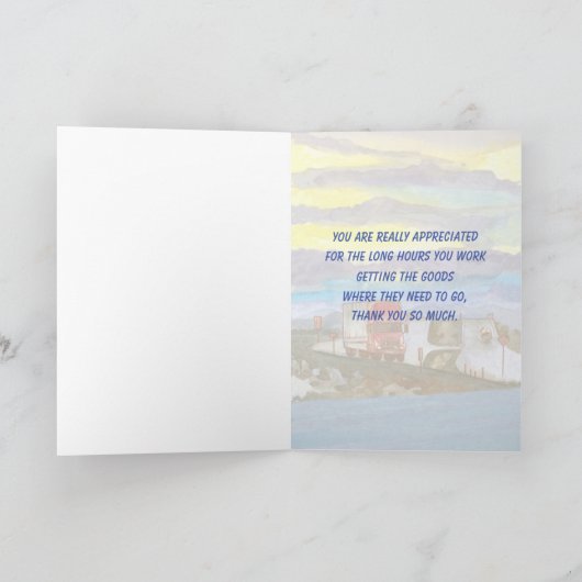 Vrachtwagenchauffeur Bedankt Trucker Waardering Kaart (Binnen)