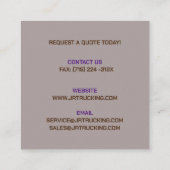 Vrachtwagenchauffeur Bedrijfsvervoer Vierkante Visitekaartje (Achterkant)