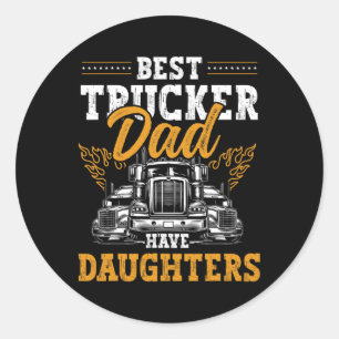 Vrachtwagenchauffeur Beste Trucking Papa Ooit Truc Ronde Sticker