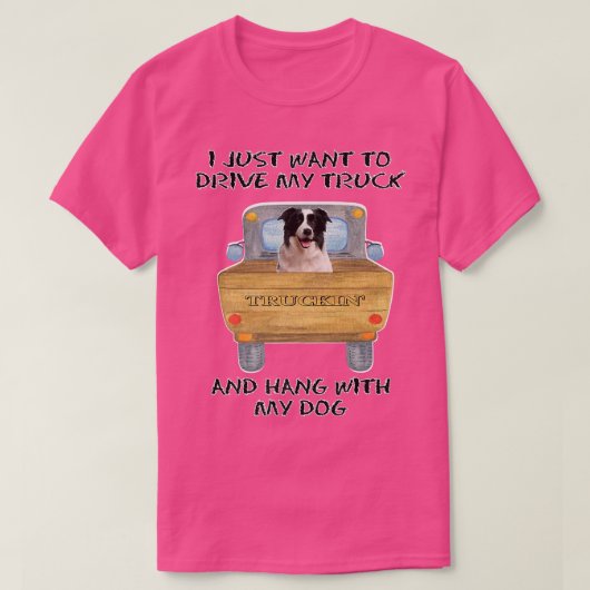 Vrachtwagenchauffeur Dog Border Collie T-shirt (Design voorkant)