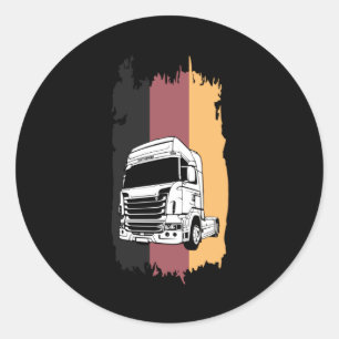 Vrachtwagenchauffeur Duitse Trucker Trucks Grappig Ronde Sticker
