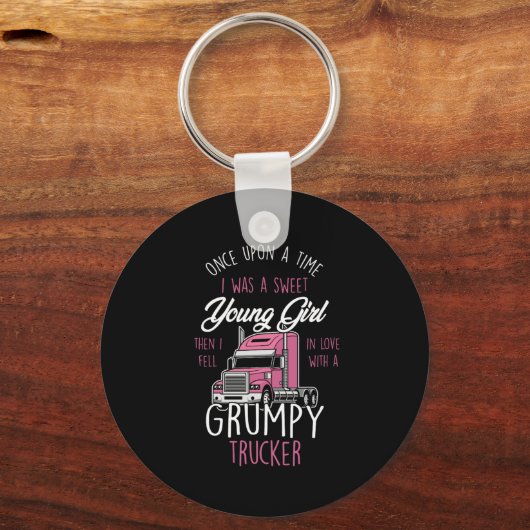 Vrachtwagenchauffeur Grumpy Trucker Sleutelhanger (Voorkant)