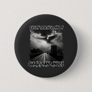 Vrachtwagenchauffeur Guardian Angel Road Protectio Ronde Button 5,7 Cm