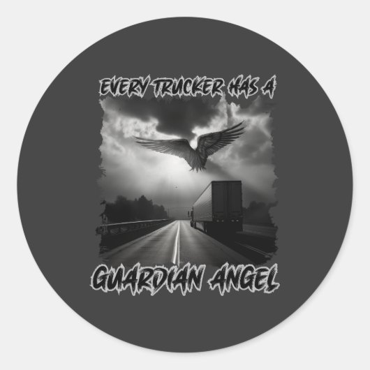 Vrachtwagenchauffeur Guardian Angel Road Protectio Ronde Sticker (Voorkant)